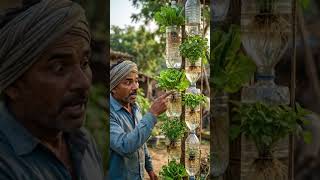 “बिना मिट्टी की खेती 😳 | Bottle Hydroponic Farming”#farming #desijugaad #shorts