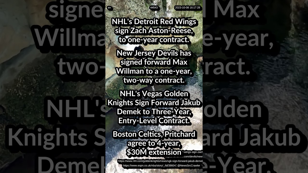 Red Wings sign Zach Aston-Reese. Devils signed Max Willman. Golden Knights Sign Jakub Demek