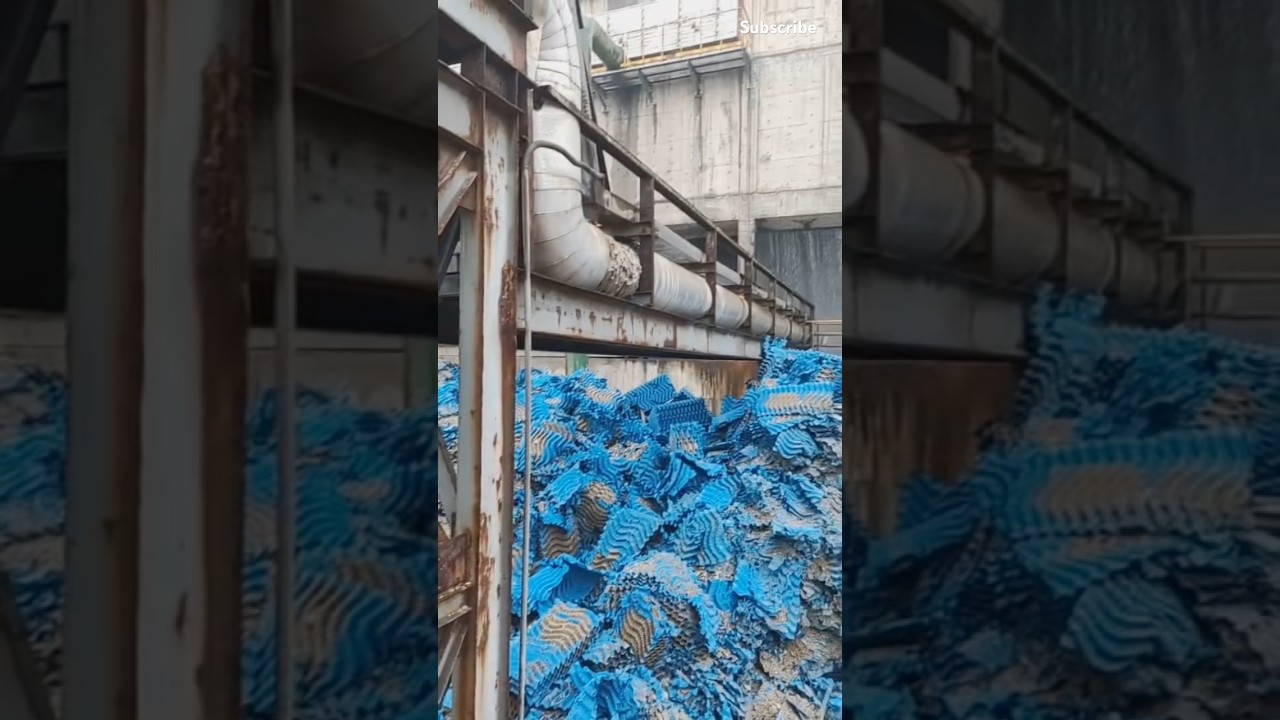 The recycling process for used pvc filling materials from cooling towers 