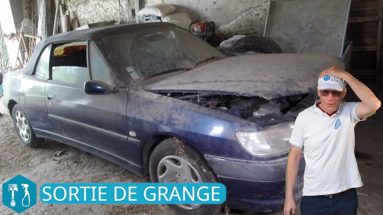 Sortie de grange d'une 306 cabriolet : Il y a du boulot !