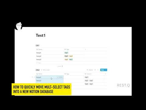 Quickly move Multi-Select tags into a new Notion database