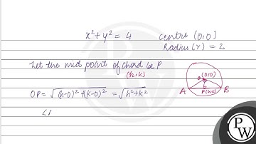 The locus of the mid points of a chord of the circle \( x^{2}+y^{2}=4 \) which subtends a right ...