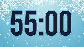 55 minute winter countdown timer with alarm ❄️🎵