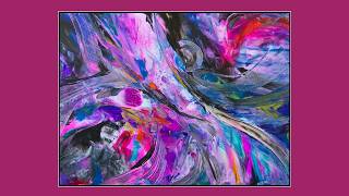 #10,413 Fluid Acrylics Mark Making, Spatula Swiped Painting 8.09.26 Experimental art