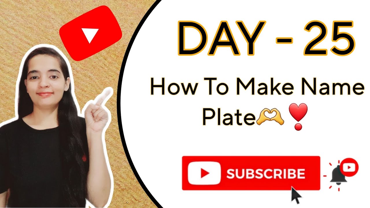 How To Make Name Plate 🫶 ️|DAY -25 | - YouTube