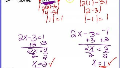 1-7 Absolute Value Equations & Inequalities