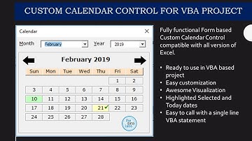 Custom Calendar for Excel Automation with Source Code