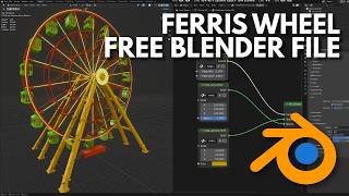 Realistic Ferris Wheel 3D Model Free Blender File