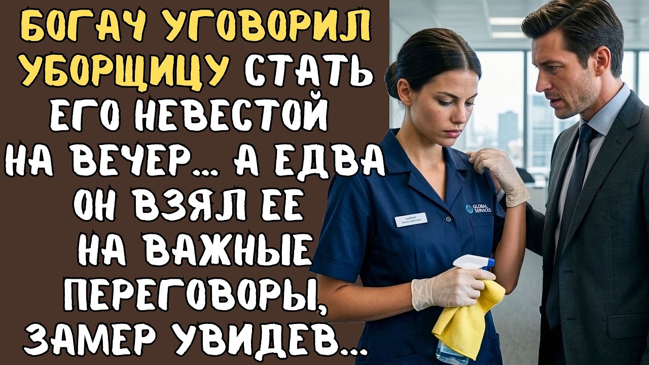 БОГАЧ попросил УБОРЩИЦУ стать его невестой на вечер… А взяв её на важные ПЕРЕГОВОРЫ, обмер, увидев…