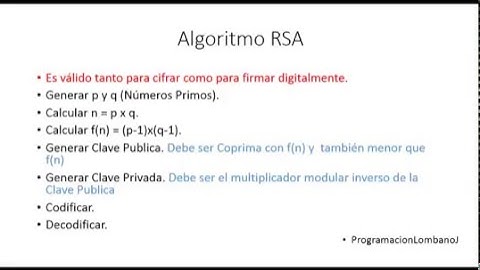 Lógica Para Programar Un Algoritmo RSA