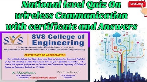 Wireless Communication Quiz || National Level Quiz on Wireless Communication || Technical Quiz #free