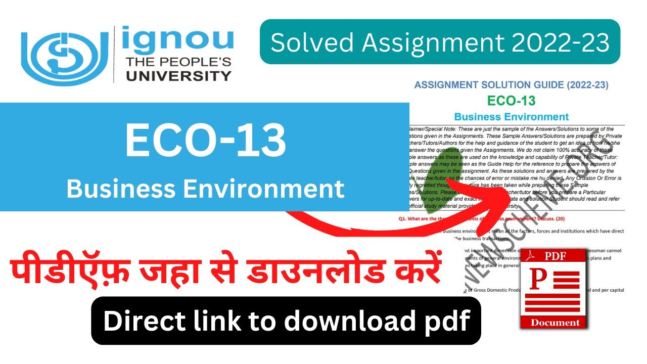 ignou eco 13 solved assignment 2022 23