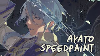 genshin impact - ayato speedpaint