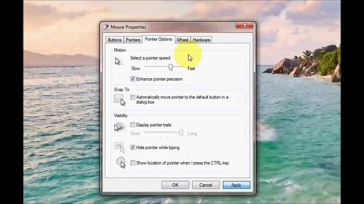 Windows 7 Mouse Settings
