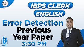 Special Bank Class | IBPS Clerk | English | Error Detection | By Sameer Mahendras | 3:30 pm