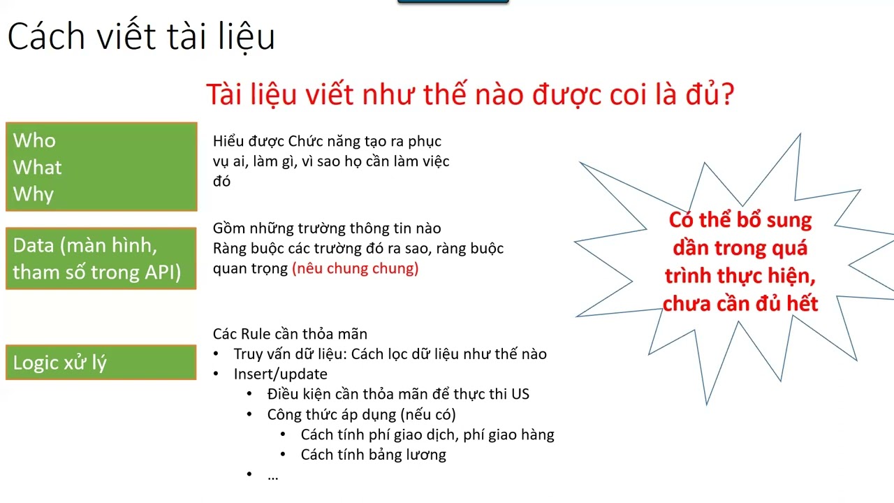 Outline Video Mức độ chi tiết của User story