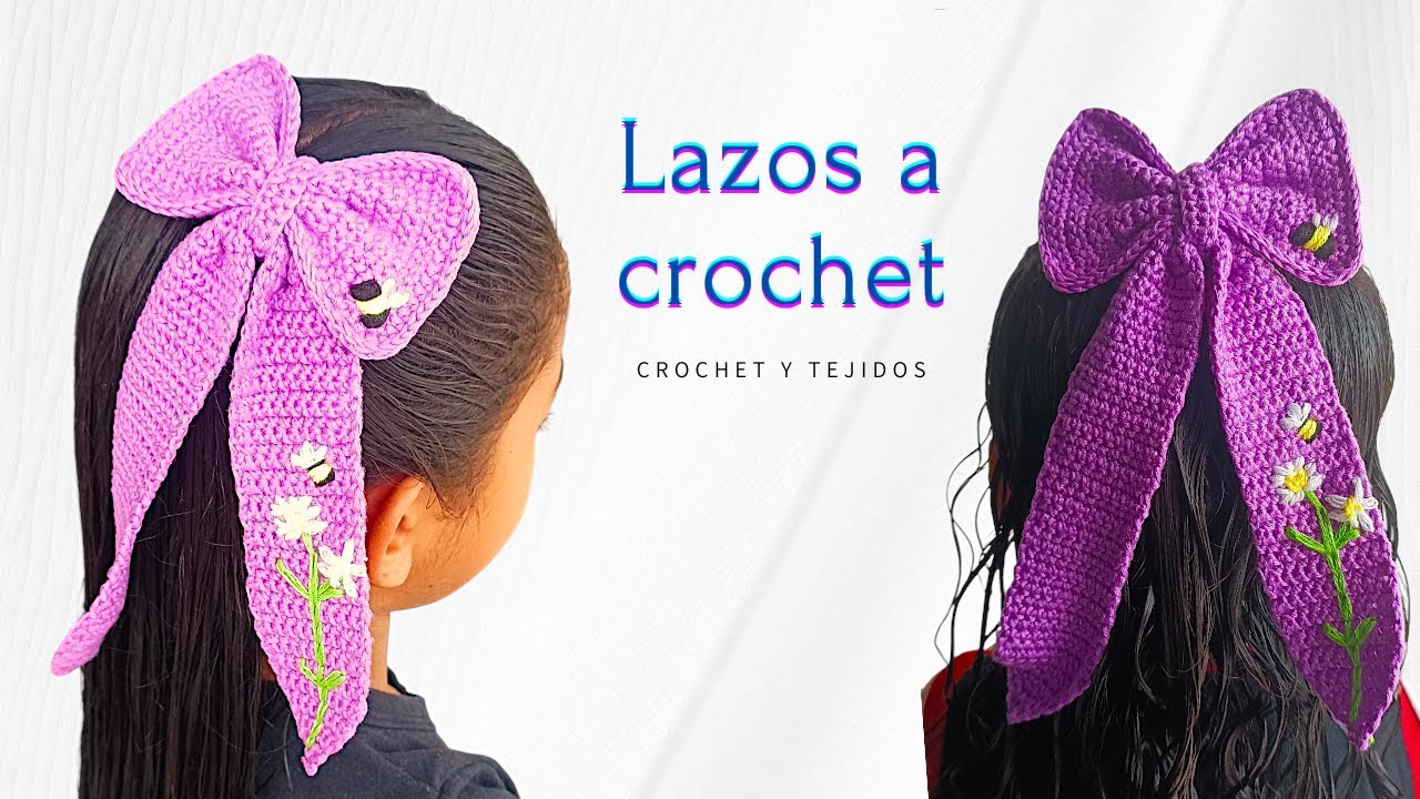 HERMOSOS LAZOS coquette para el cabello paso a paso / coletero tejido a crochet