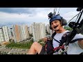 Paramotoring through the city