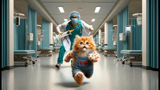 The poor kitty is scared of getting a shot.😰 #cats #ai #cute #catlover #catvideos