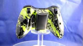 Green Splatter Xbox 360 Modded Controller | Mega Modz Planet
