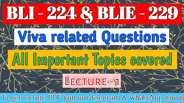 BLI - 224 & BLIE - 229 Online Practical exam | Top most important Viva related Questions | Part - 1