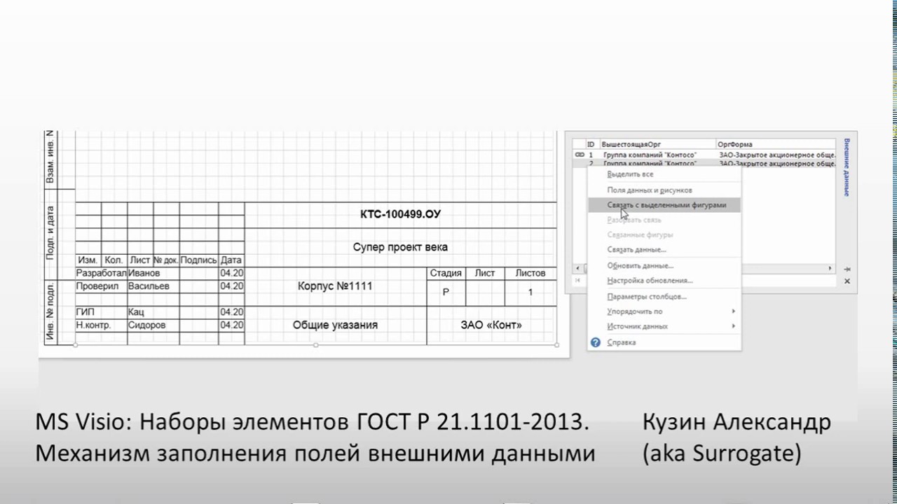 MS Visio. Трафарет ГОСТ Р 21.1101-2013. Новый Механизм Ввода.