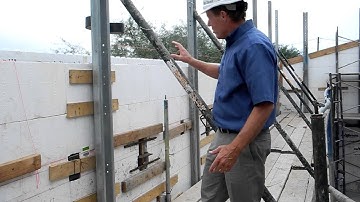Fox Blocks Masonry Scaffold Hybrid Insulated Concrete Forms tall wall.MOV
