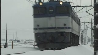JR 雪の高崎線をゆく　185系、115系、ＥＦ６５　　　　　　　　　　EF5861  SL みなかみ物語号 2001/1/6~8 EF64 41 2001/1/1 DV63