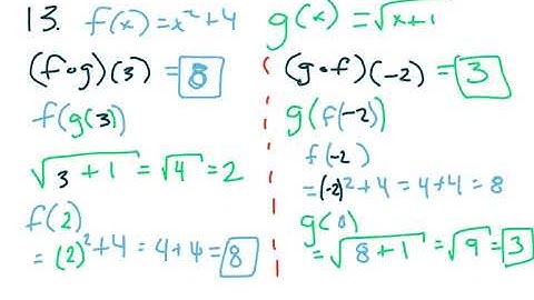 PreCalculus Composite Functions Assignment Solutions Part 2