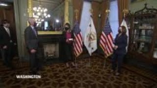 McDonough sworn in by VP Harris as VA secretary