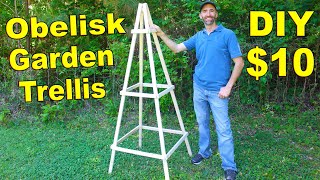 How to Make a Obelisk Garden Trellis for $10 | Simple DIY