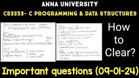 cs3353 | C programming & data structures | important questions | easy preparation | anna university