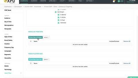 KNOREX XPO HOWTO :: Video Ad Group Targeting Settings