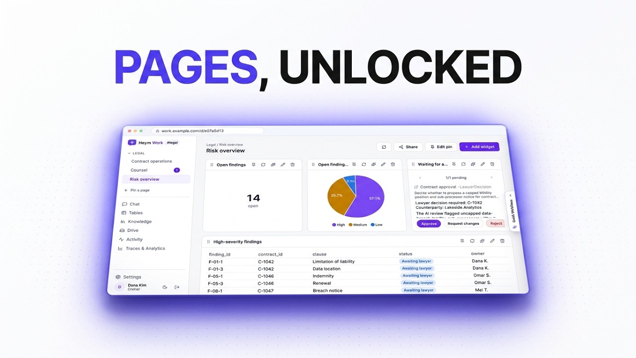 Turn Your Team's Work into Pages with Heym Work | Heym