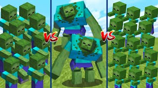 MUTANT CREATURES vs 100 MOBS vs 100 BABY MOBS in Minecraft Mob Battle