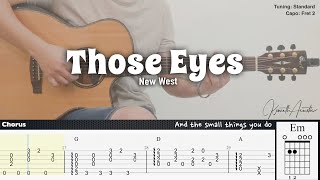 Those Eyes - New West | Fingerstyle Guitar | TAB + Chords + Lyrics