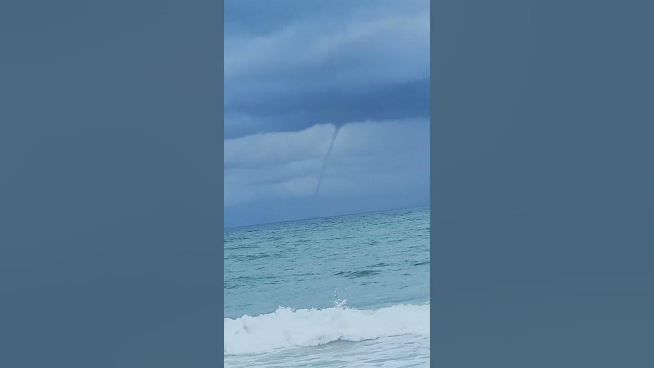 Waterspout captured off the coast of Jensen Beach, Florida weather 