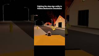 Fighting the stop sign entity in Roblox Backrooms Desolation