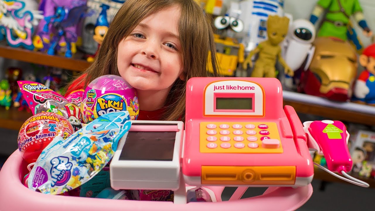 Girls using huge toys