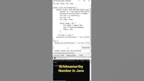 Krishnamurthy Number in Java || Java program find Krishnamurthy Number