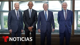 Expresidentes acompañan a Obama en apertura de su Centro | Noticias Telemundo