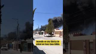 Otro incendio en #aguascalientes es reportado. Ahora corresponde en una fábrica de unicel
