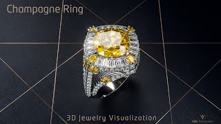 Bague Champagne - Jewelry Rendering Animation