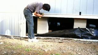 Time lapse of vinyl skirting manufactured home