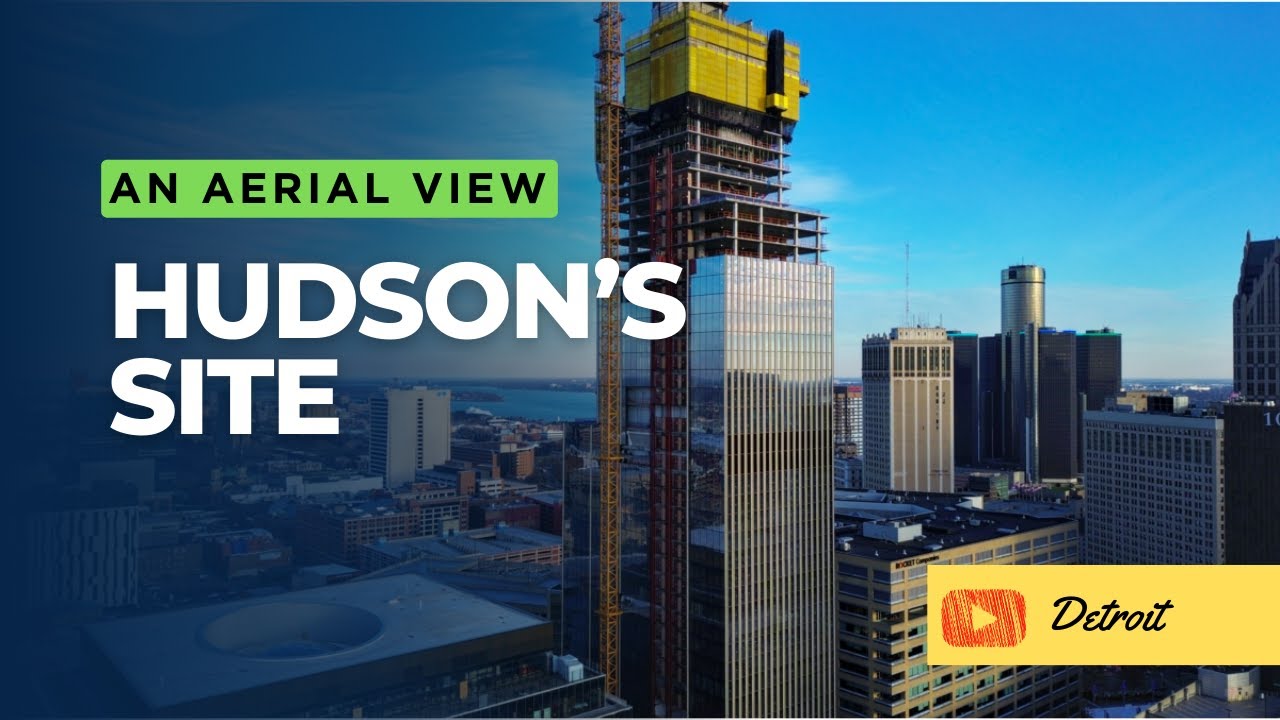 Detroit skyline changing; Hudson's site under construction. - YouTube