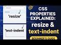 # 63_ How to use CSS properties resize और text-indent प्रॉपर्टीज़ को समझें:resize vs text-indent.. 