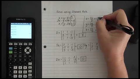 MATH1483 Section 7.5 Video 6 Cramer