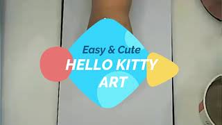 How To Paint Easy & Cute HELLO KITTY Art