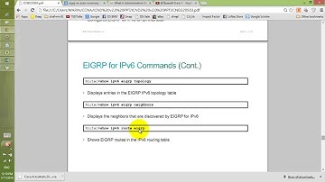 สอน CCNA ICND2 Module 3-3 Implementing EIGRP for IPv6