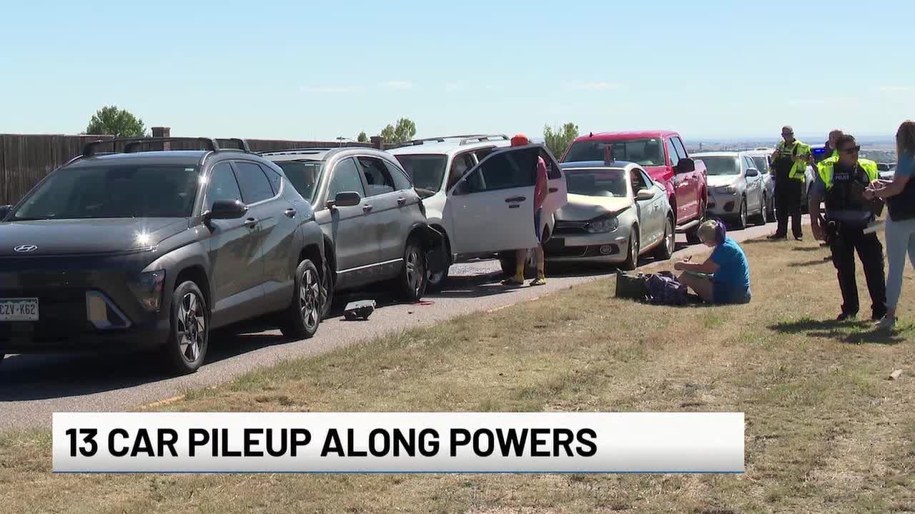 13 car pileup along Powers Boulevard